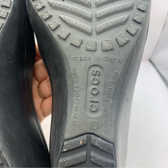 Crocs Sassari Wedge Sandals Black Size 10 Y2K - Picture 3 of 8